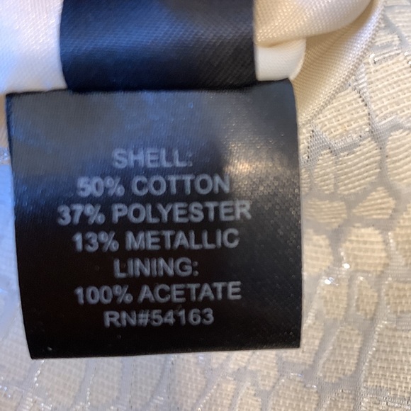 New STUNNING Ellen Tracy Ivory & Silver Abstract Snake Dress & Jacket Topper 8 - Picture 10 of 10